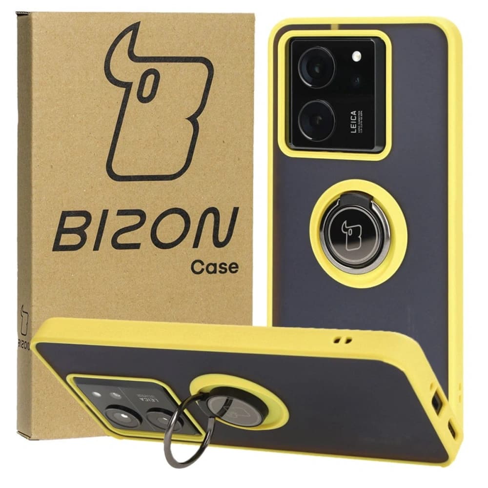 Bizon Case Hybrid Ring Xiaomi 13T Pro / 13T füstös sárga kerettel