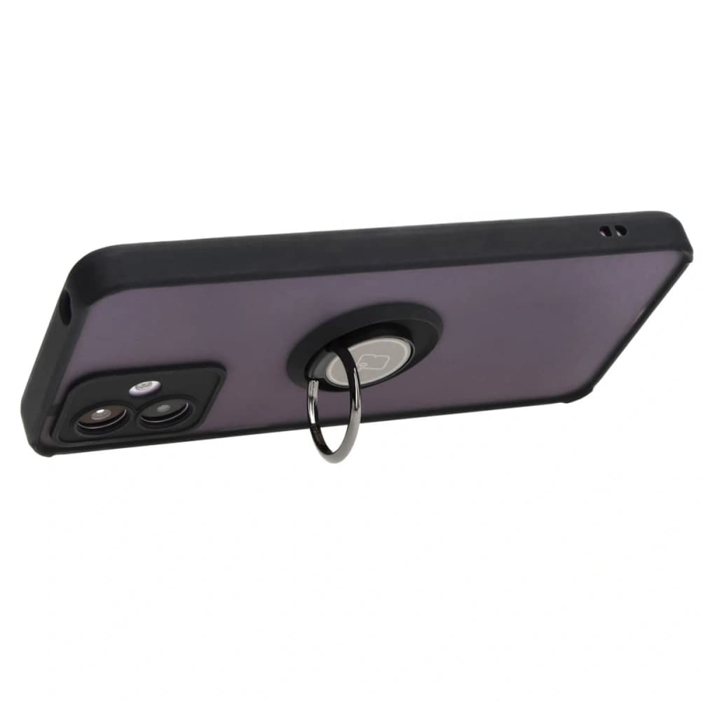 Bizon Case Hybrid Ring Motorola Moto G14 fumuriu cu un cadru negru - 5