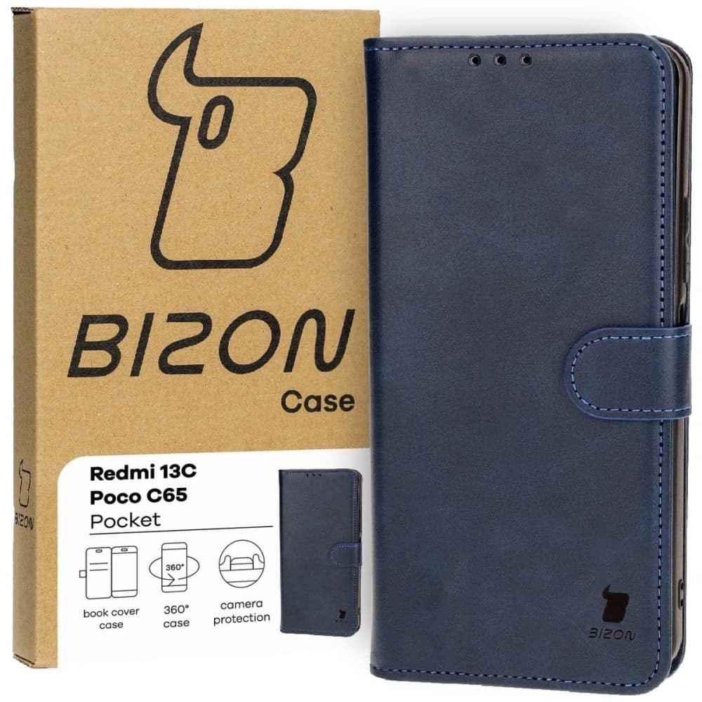 Bizon Case Pocket Xiaomi Redmi 13C / Xiaomi Poco C65 albastru marin