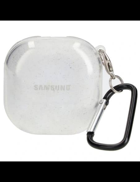 Etui Bizon Case Headphone Clear do Samsung Galaxy Buds Live / Pro / Buds2 / Buds2 Pro / Buds FE průhledné s glitry
