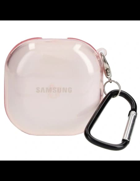 Etui Bizon Case Headphone Clear do Samsung Galaxy Buds Live / Pro / Buds2 / Buds2 Pro / Buds FE průhledně-růžové