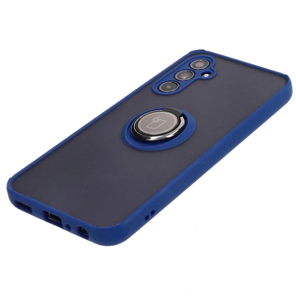 Bizon Case Hybrid Ring Samsung Galaxy M34 5G fumuriu cu un cadru albastru închis - 3
