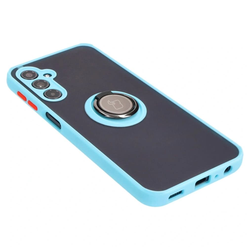 Bizon Case Hybrid Ring Samsung Galaxy M34 5G fumuriu cu un cadru de culoare albastru deschis - 4