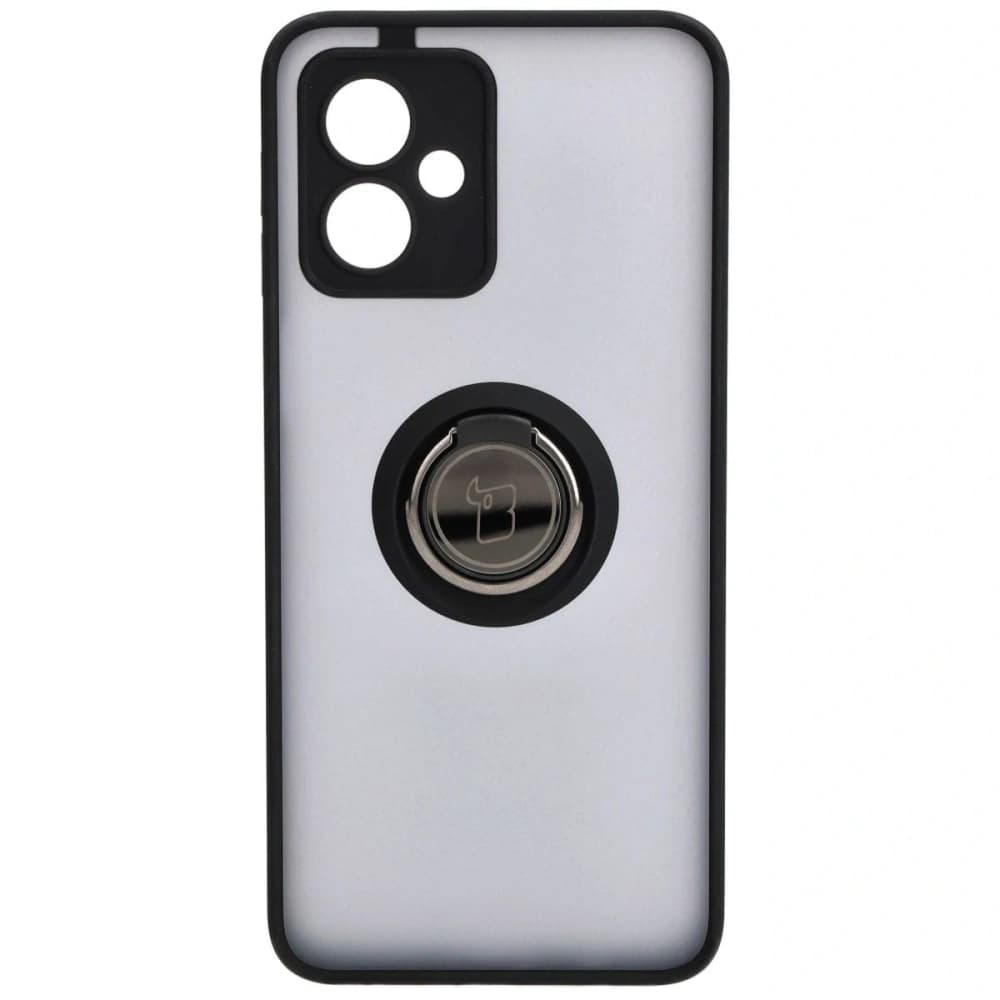 Etui s úchytem na prst Bizon Case Hybrid Ring pro Motorola Moto G54 5G kouřové s černým rámečkem - 2