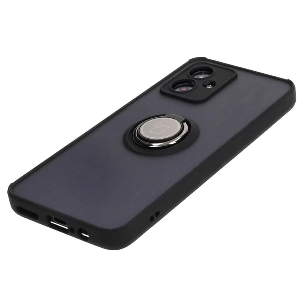 Etui s úchytem na prst Bizon Case Hybrid Ring pro Motorola Moto G54 5G kouřové s černým rámečkem - 3