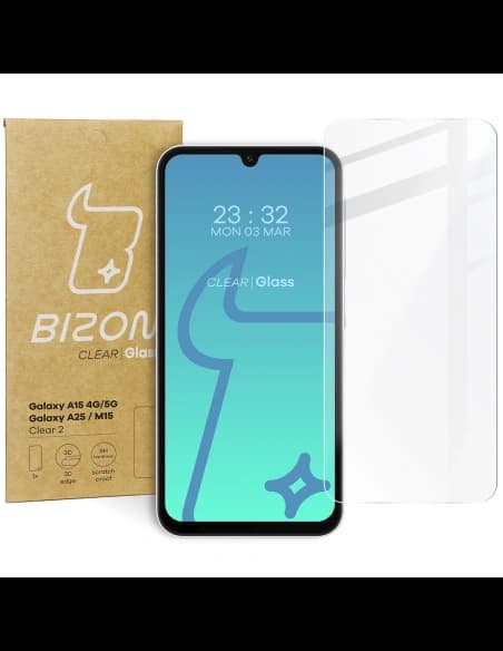Tvrzené sklo Bizon Glass Clear 2 pro Samsung Galaxy A15 4G/5G Samsung Galaxy A25 5G/M15 5G