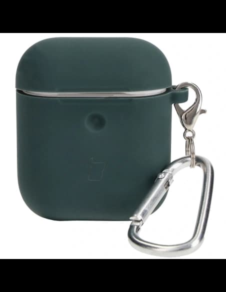 Etui Bizon Case na sluchátka silikonové pro AirPods 1/2 tmavě zelené