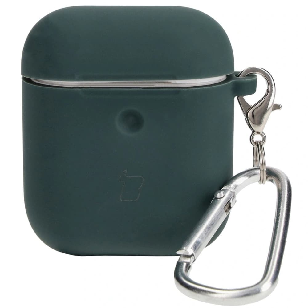 Etui Bizon Case na sluchátka silikonové pro AirPods 1/2 tmavě zelené