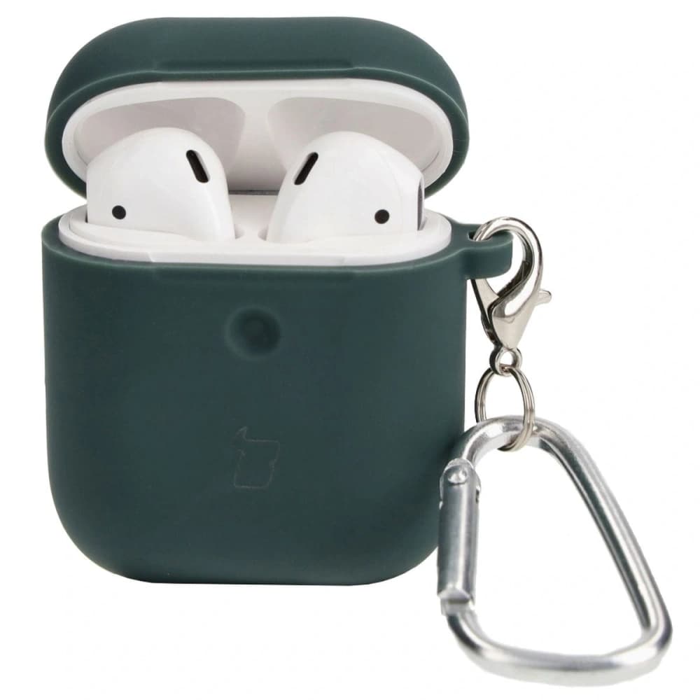 Etui Bizon Case na sluchátka silikonové pro AirPods 1/2 tmavě zelené - 3