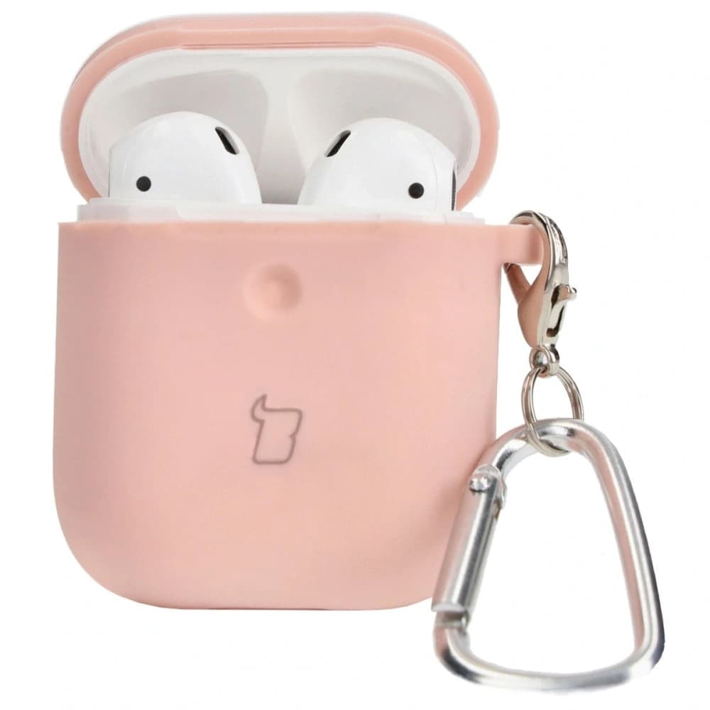 Etui Bizon Case na sluchátka silikonové pro AirPods 1/2 světle růžové - 3