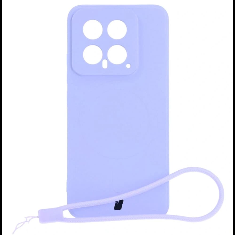 Etui Bizon Case Silicone Magnetic Sq do Xiaomi 14 jasnofialové
