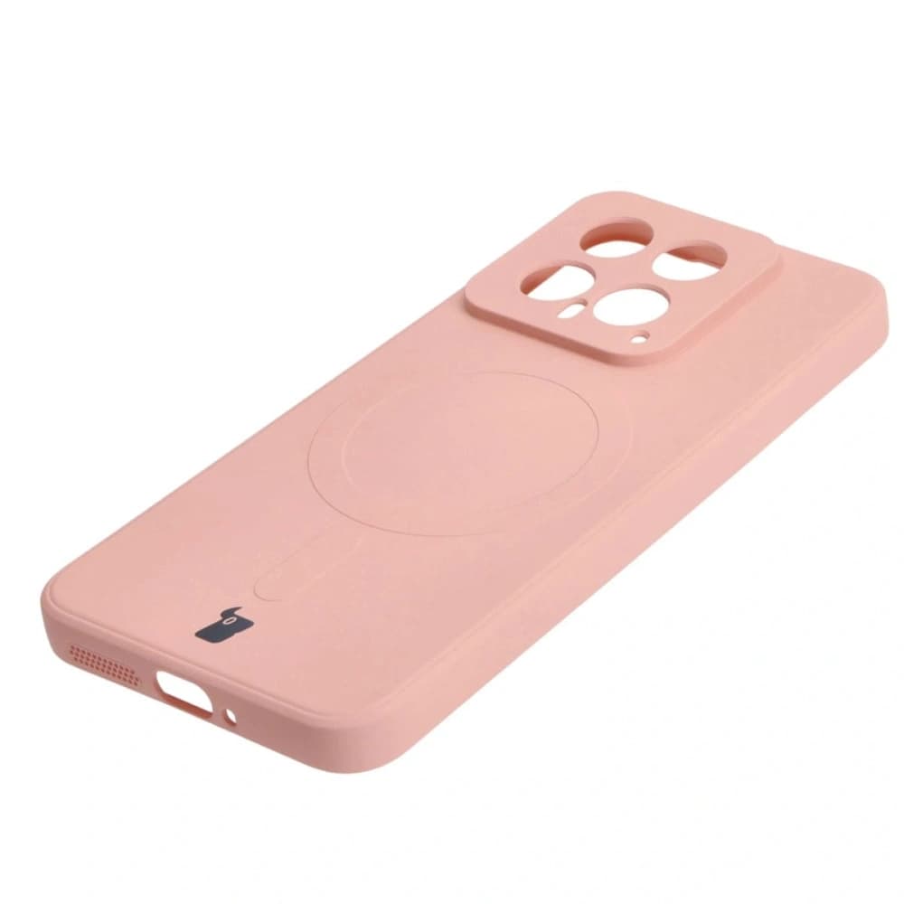 Etui Bizon Case Silicone Magnetic Sq do Xiaomi 14 světlé růžové - 3