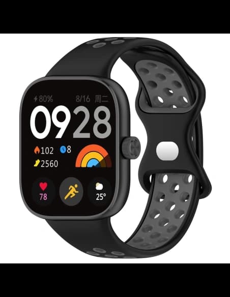 Pasek Bizon Strap Watch Octo do Redmi Watch 4 / Xiaomi Smart Band 9 Pro / 8 Pro černobílý