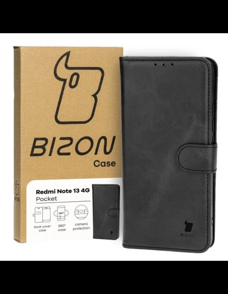 Etui s klopou Bizon Case Pocket pro Xiaomi Redmi Note 13 4G černé