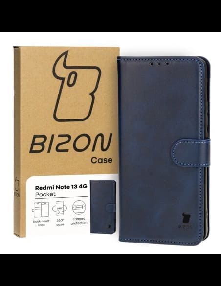 Etui z klapką Bizon Case Pocket do Xiaomi Redmi Note 13 4G navy modré