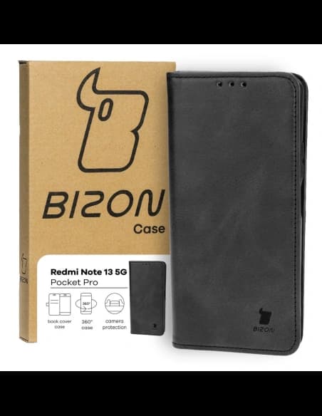 Etui z klapką Bizon Case Pocket Pro do Xiaomi Redmi Note 13 5G černé