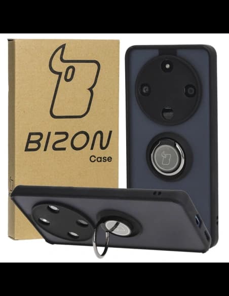 Bizon Case Hybrid Ring Honor Magic6 Lite füstös fekete kerettel