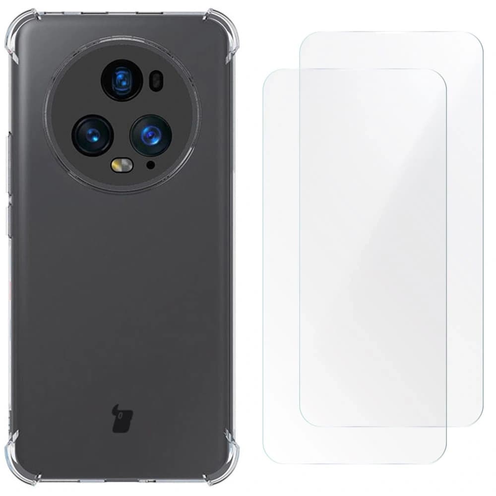 Pouzdro + 2x fólie Bizon Case Clear Pack pro Honor Magic5 Pro průhledné