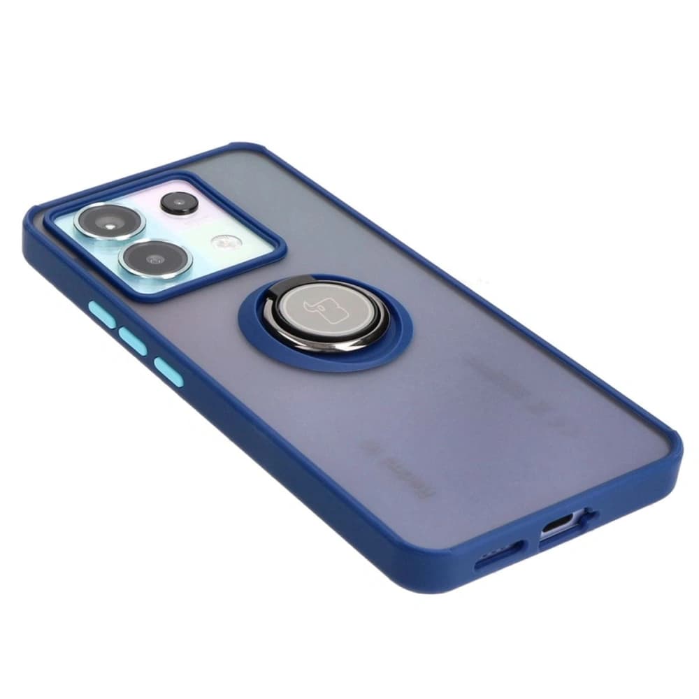 Bizon Case Hybrid Ring Xiaomi Poco X6 / Xiaomi Redmi Note 13 Pro 5G smoky with a navy blue frame - 4