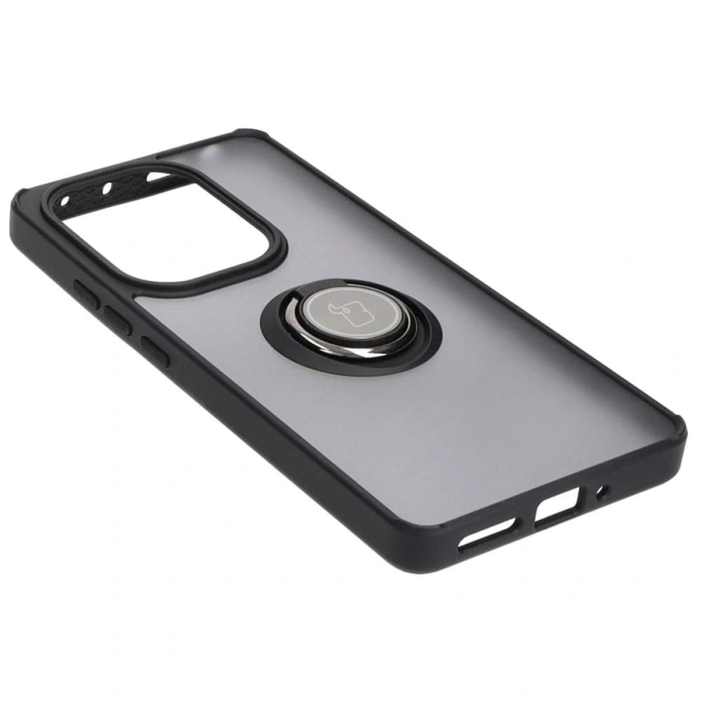 Bizon Case Hybrid Ring Xiaomi Poco M6 Pro 4G / Xiaomi Redmi Note 13 Pro 4G fumuriu cu un cadru negru - 4