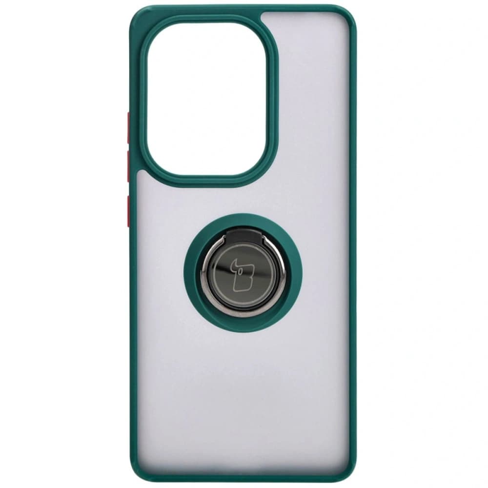 Bizon Case Hybrid Ring Xiaomi Poco M6 Pro 4G / Xiaomi Redmi Note 13 Pro 4G fumuriu cu un cadru verde închis - 2