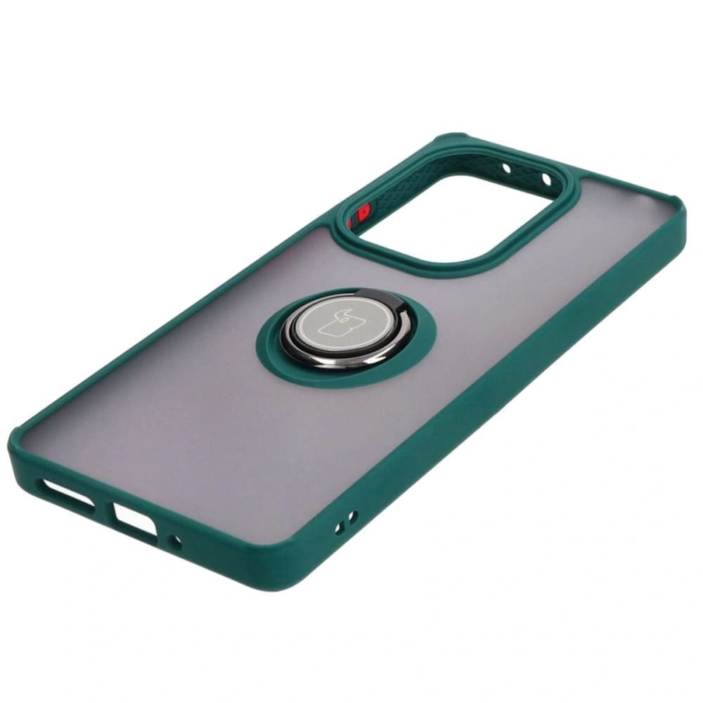 Bizon Case Hybrid Ring Xiaomi Poco M6 Pro 4G / Xiaomi Redmi Note 13 Pro 4G fumuriu cu un cadru verde închis - 3