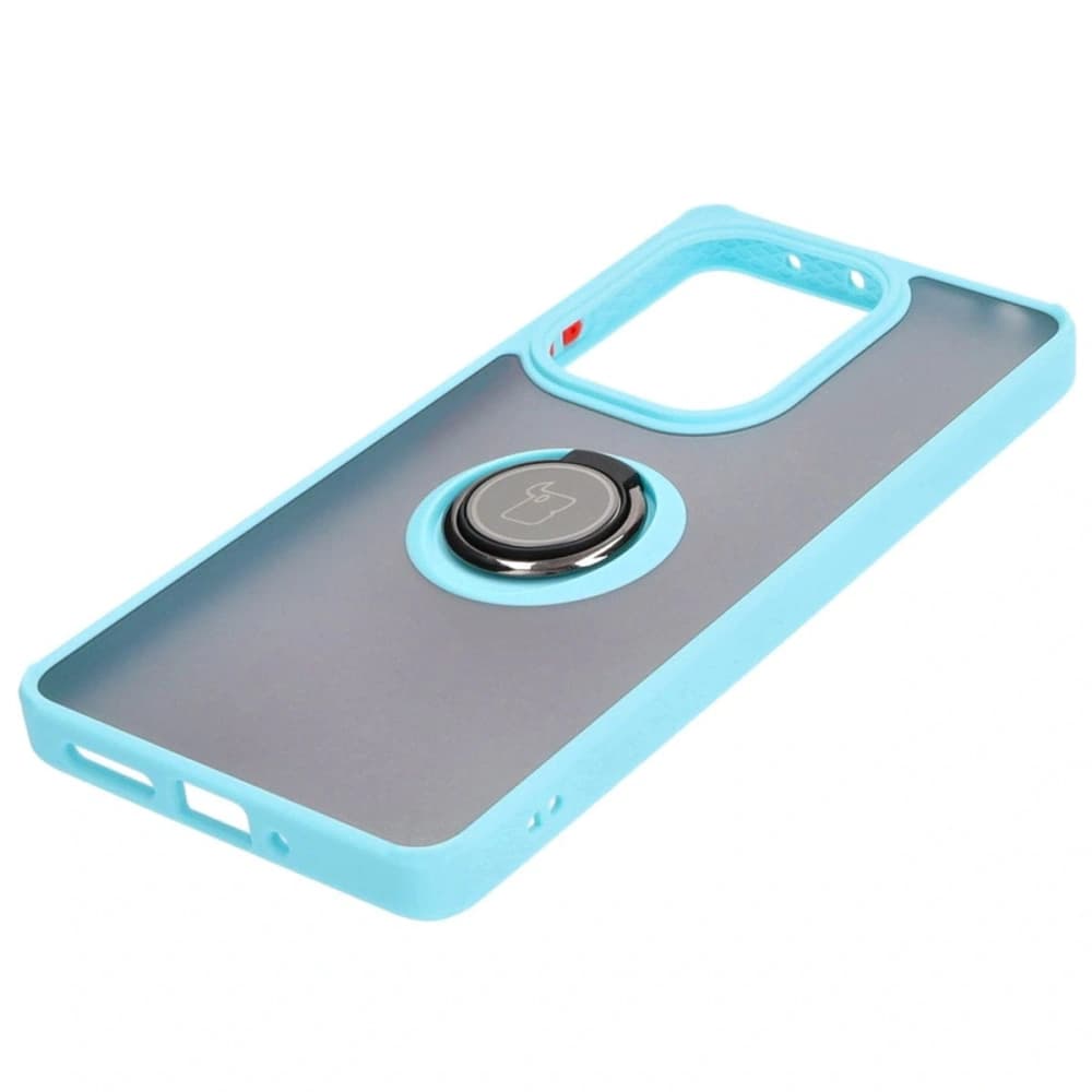 Bizon Case Hybrid Ring Xiaomi Poco M6 Pro 4G / Xiaomi Redmi Note 13 Pro 4G fumuriu cu un cadru albastru deschis - 3