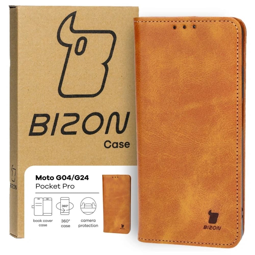 Bizon Case Pocket Pro Motorola Moto G04 / G24 brown - 2