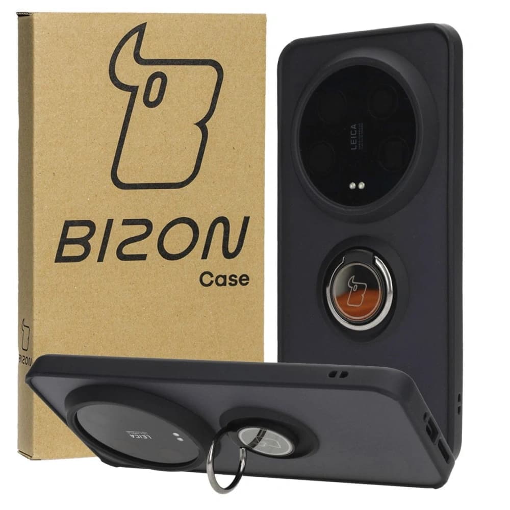 Bizon Case Hybrid Ring Xiaomi 14 Ultra füstös fekete kerettel