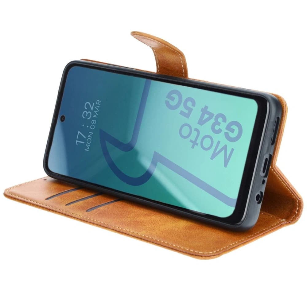 Etui z klapką Bizon Case Pocket do Motorola Moto G34 5G hnědé - 6