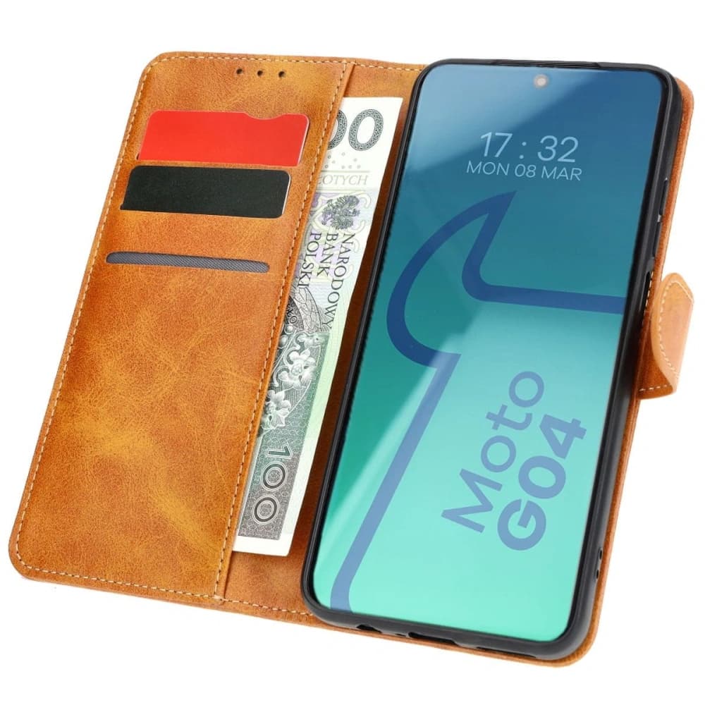 Bizon Case Pocket Motorola Moto G04 / G24 brown