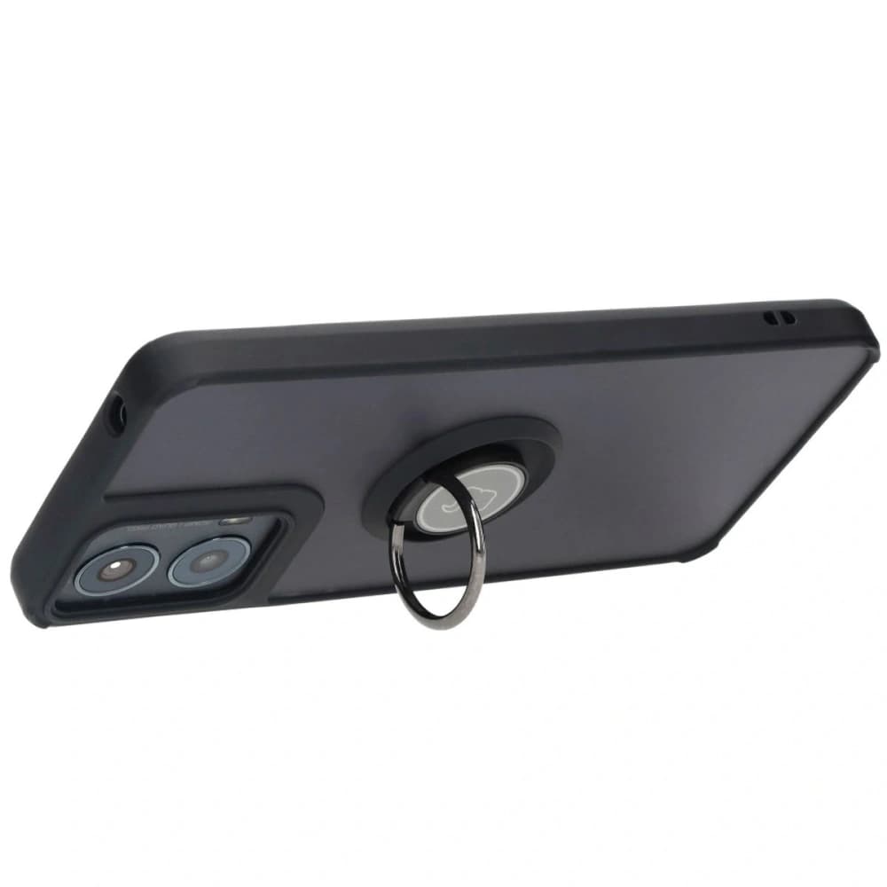 Bizon Case Hybrid Ring Motorola Moto G04 / G24 / G24 Power füstös fekete kerettel - 5
