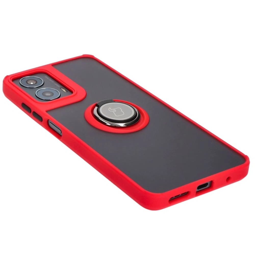 Bizon Case Hybrid Ring Motorola Moto G04 / G24 / G24 Power füstös piros kerettel - 4