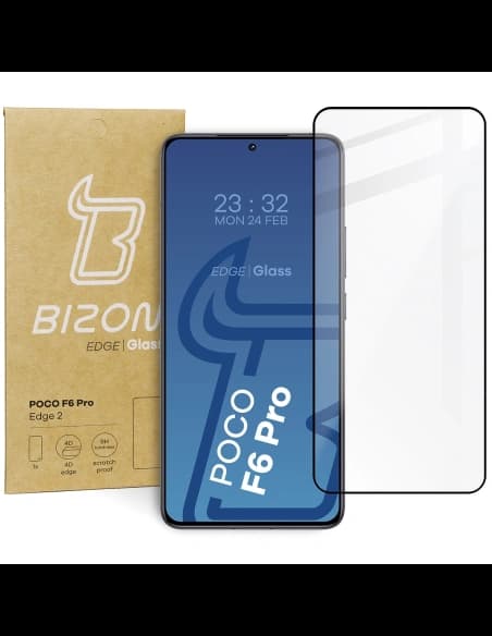 Tvrzené sklo Bizon Glass Edge 2 pro Xiaomi Poco F6 Pro černé