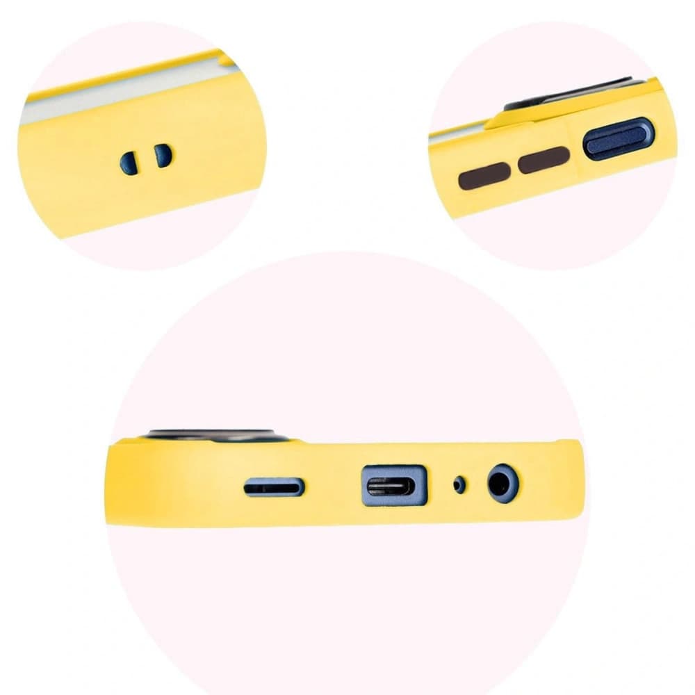 Etui s úchytem na prst Bizon Case Hybrid Ring pro Samsung Galaxy M15 5G kouřové s žlutým rámečkem - 8