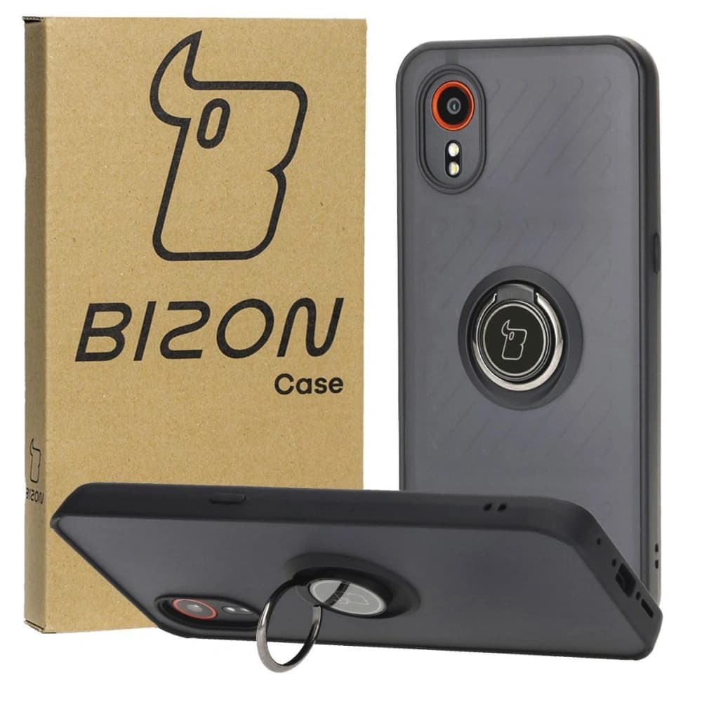 Bizon Case Hybrid Ring Samsung Galaxy Xcover7 fumuriu cu un cadru negru