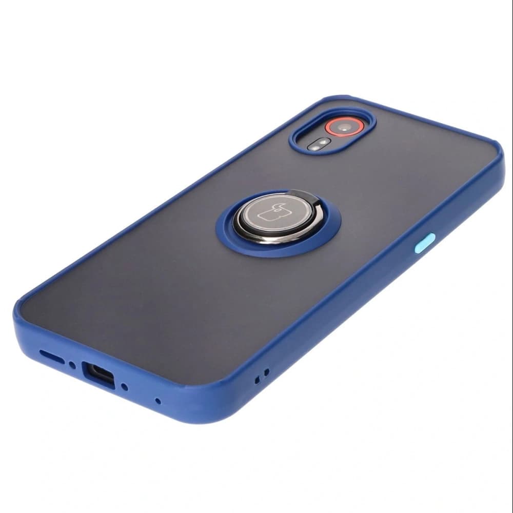 Bizon Case Hybrid Ring Samsung Galaxy Xcover7 fumuriu cu un cadru albastru închis - 3