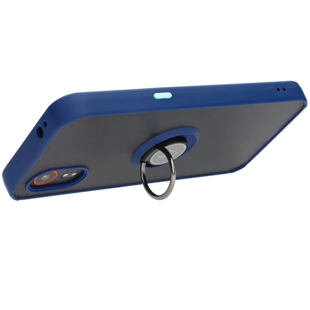 Bizon Case Hybrid Ring Samsung Galaxy Xcover7 fumuriu cu un cadru albastru închis - 5