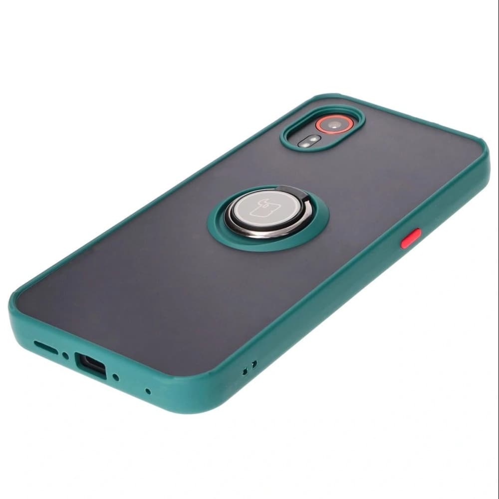 Bizon Case Hybrid Ring Samsung Galaxy Xcover7 fumuriu cu un cadru verde închis - 3