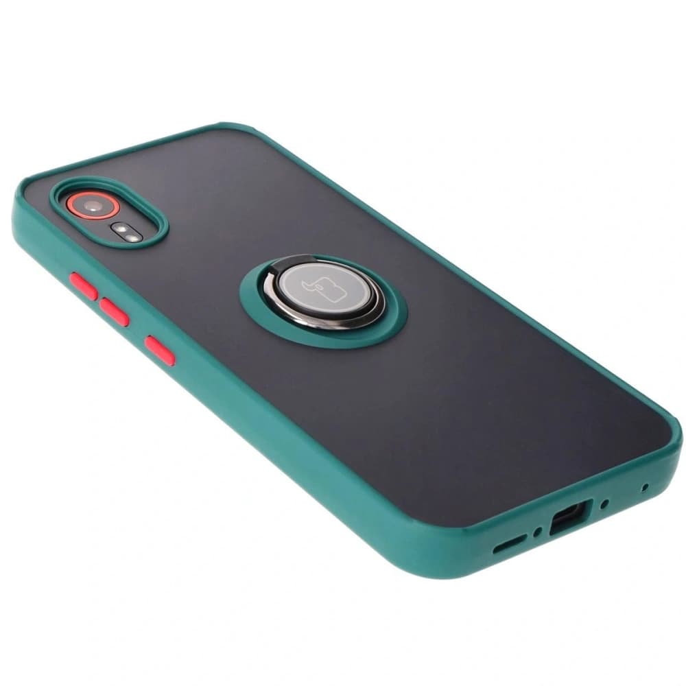 Bizon Case Hybrid Ring Samsung Galaxy Xcover7 fumuriu cu un cadru verde închis - 4