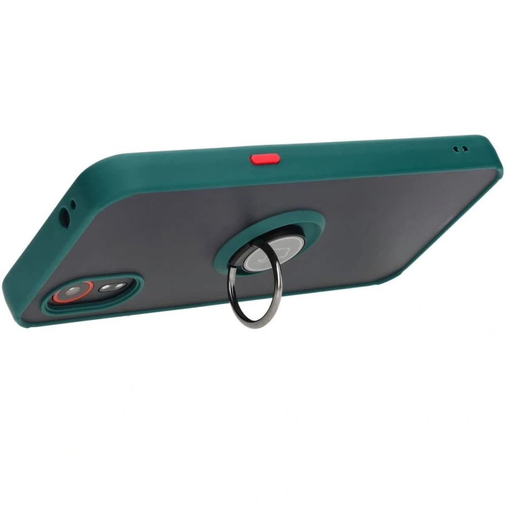 Bizon Case Hybrid Ring Samsung Galaxy Xcover7 fumuriu cu un cadru verde închis - 5