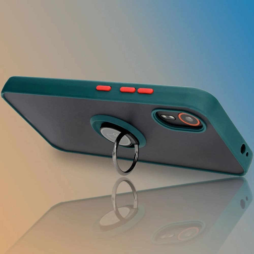 Bizon Case Hybrid Ring Samsung Galaxy Xcover7 fumuriu cu un cadru verde închis - 9