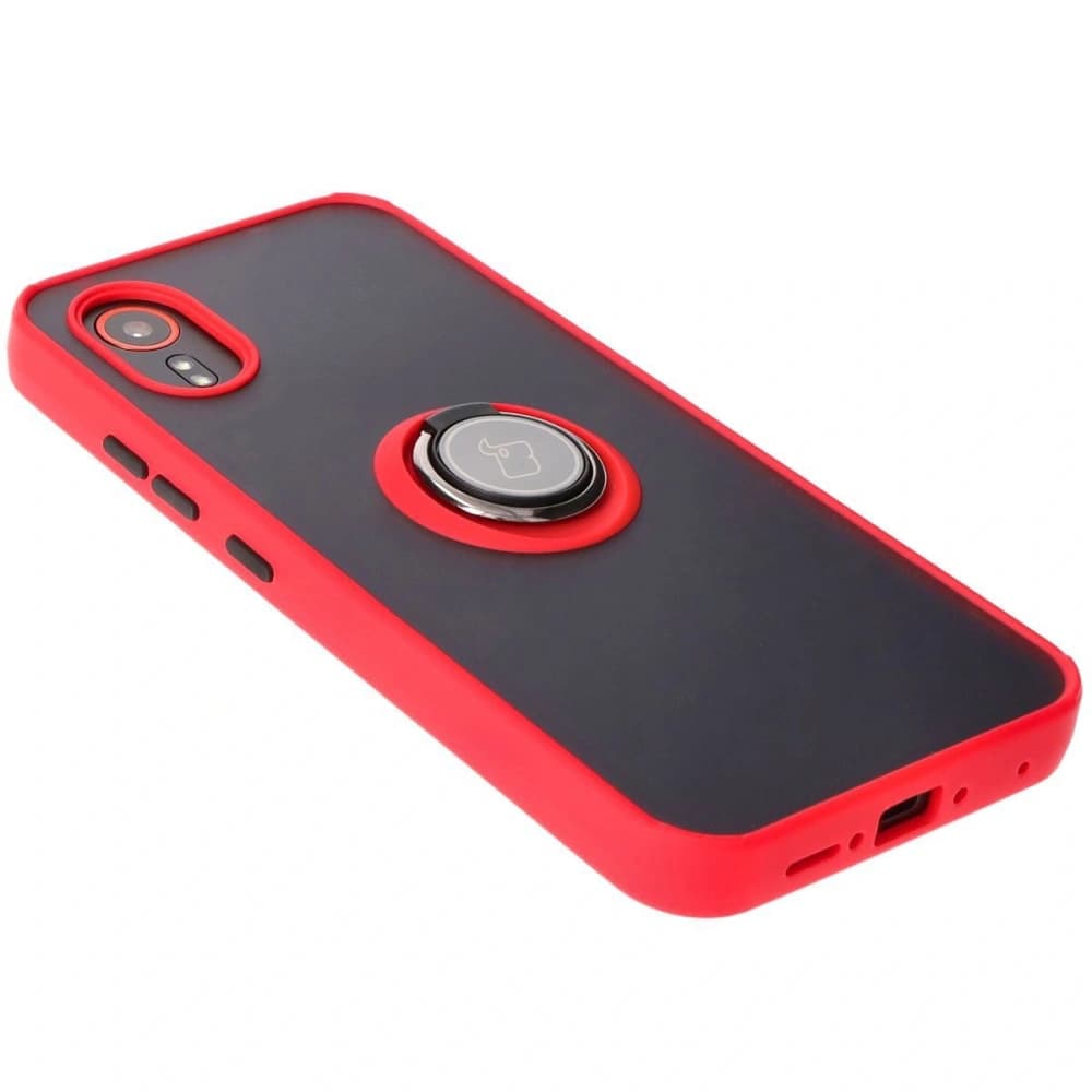 Bizon Case Hybrid Ring Samsung Galaxy Xcover7 fumurie cu un cadru roșu - 4