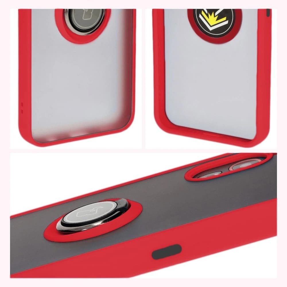 Bizon Case Hybrid Ring Samsung Galaxy Xcover7 fumurie cu un cadru roșu - 6