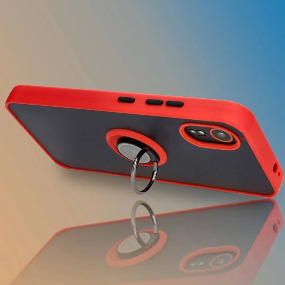 Bizon Case Hybrid Ring Samsung Galaxy Xcover7 fumurie cu un cadru roșu - 9