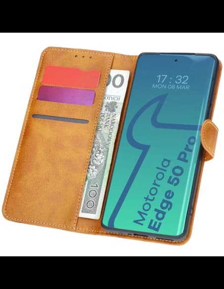 Bizon tok zsebre Motorola Edge 50 Pro barna