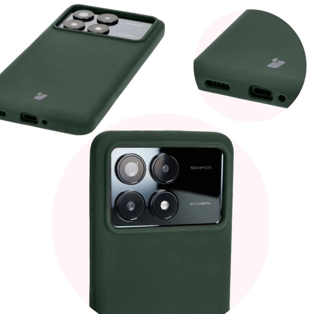 Silikonové pouzdro Bizon Soft Case pro Xiaomi Poco F6 Pro tmavě zelené - 12