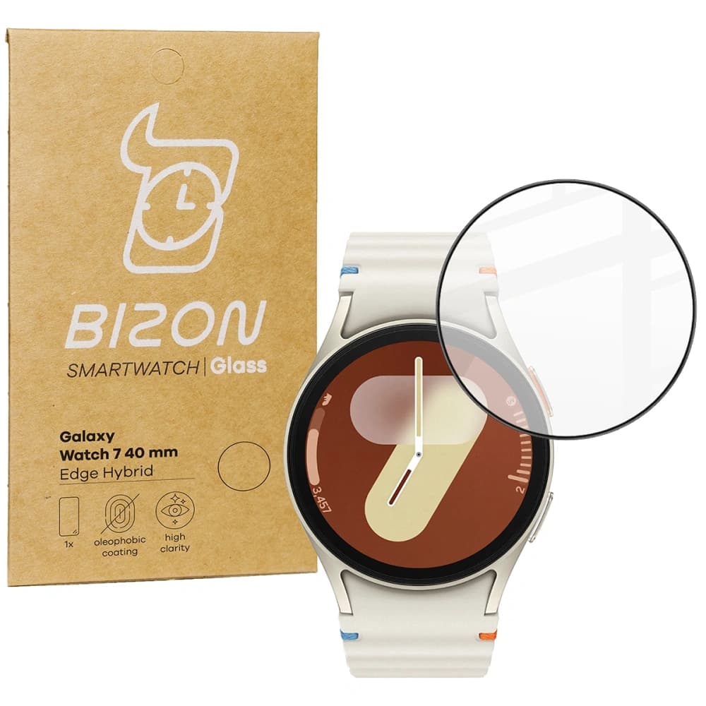 Bizon Glass Watch Edge Hybrid Samsung Galaxy Watch 7 40 mm fekete