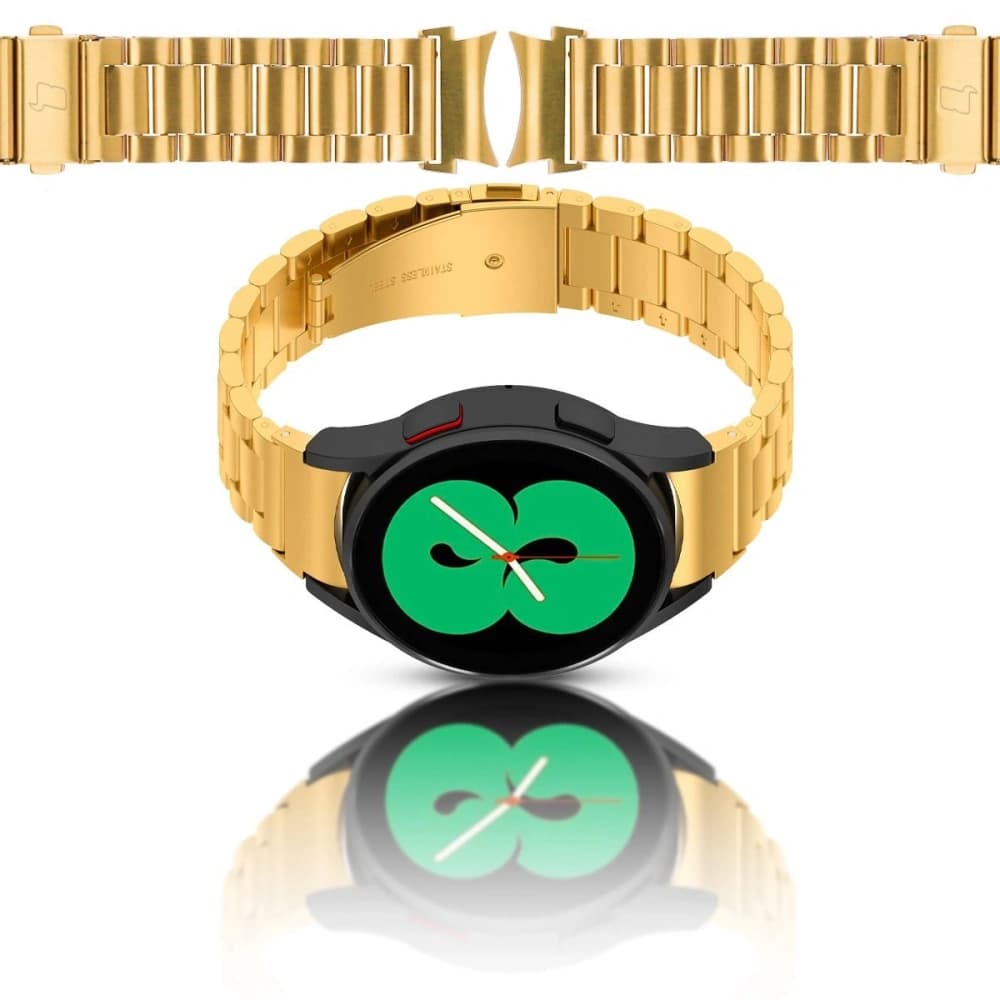 Pásek z nerezové oceli Bizon Strap Watch Aura do Samsung Galaxy Watch FE/7/6/6 Classic/5/5 Pro/4/4 Classic zlatý