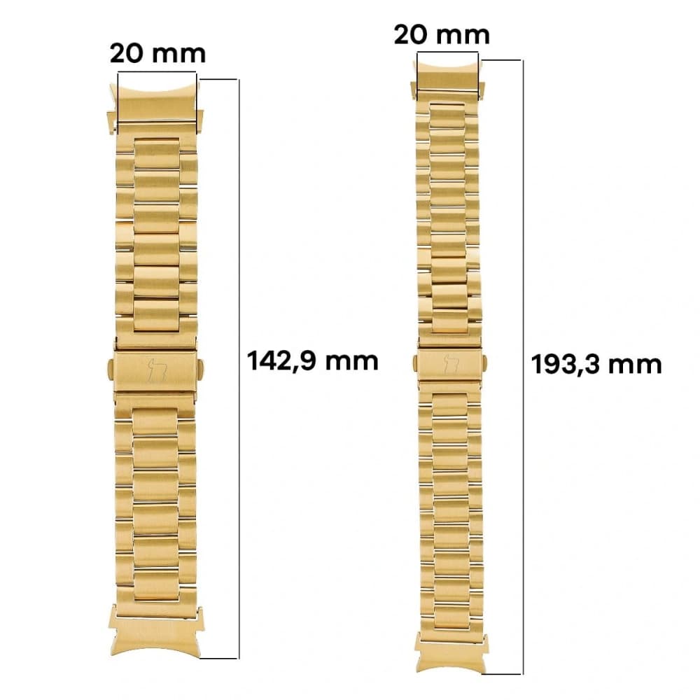 Pásek z nerezové oceli Bizon Strap Watch Aura do Samsung Galaxy Watch FE/7/6/6 Classic/5/5 Pro/4/4 Classic zlatý - 3